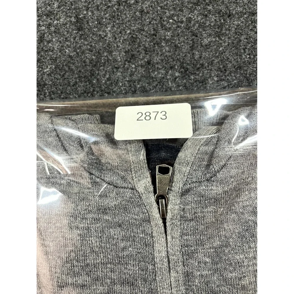 Banana Republic Hoodie Sweater Men Medium Gray Tight Knit Colorblock Full Zipper